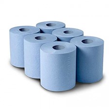 6 x Blue Tissue Rolls - 2 Ply - 195mm x 120m