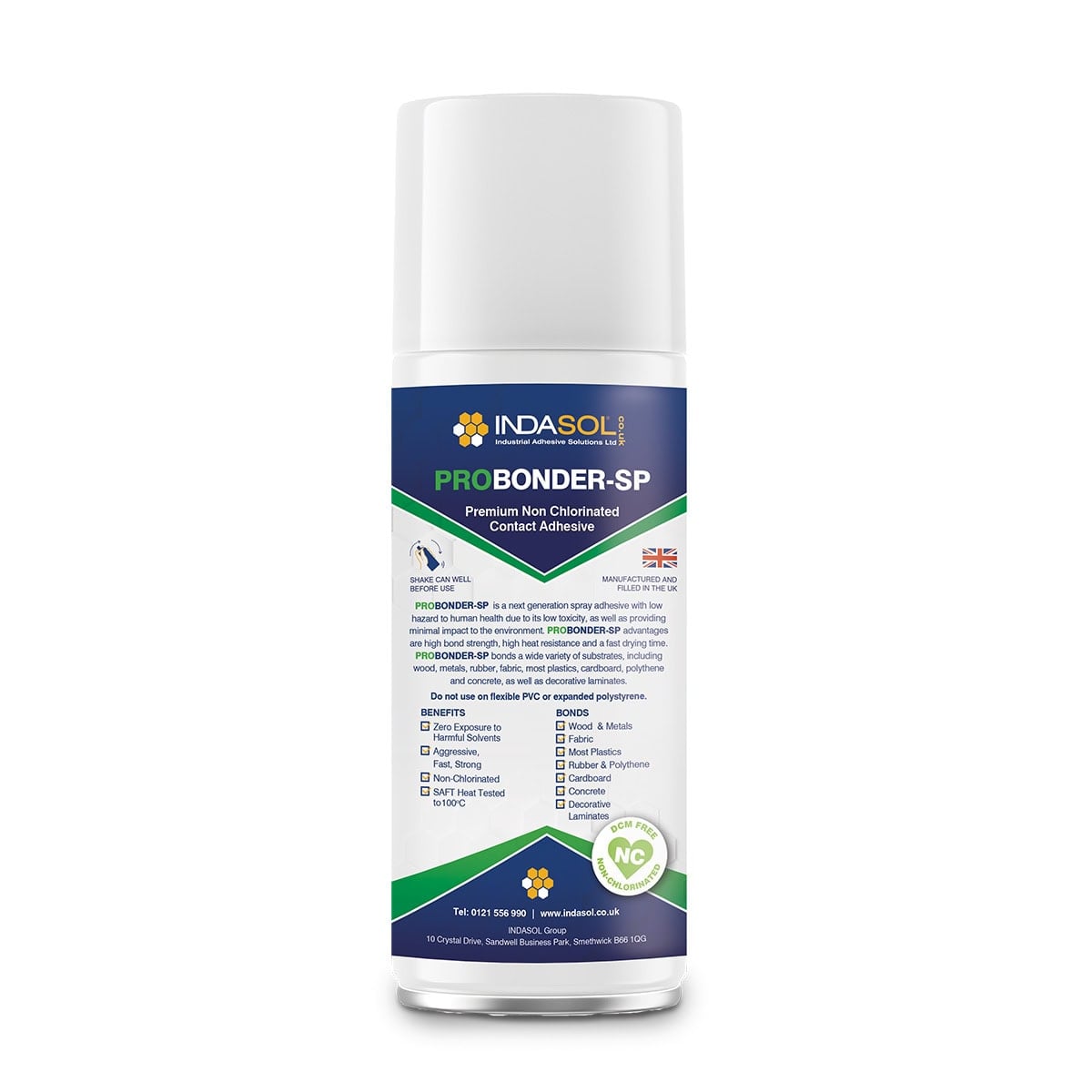 Indasol PROBONDER-SP – Premium Non Chlorinated Contact Adhesive Glue - 500ml Aerosol