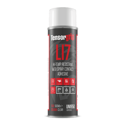TensorGrip L17 Hi-Temp Resistant Web Spray Contact Adhesive 500ml Aerosol Can